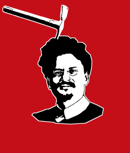 Trotsky with ice ax in head RED